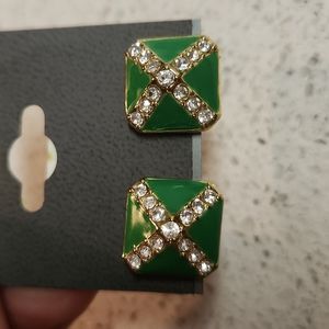 Express Green and Gold Earrings.